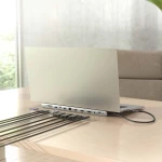 AISENS ASUC-12P020-GR base & duplicador de portas Com fios USB 3.2 Gen 1 (3.1 Gen 1) Type-C Cinzento