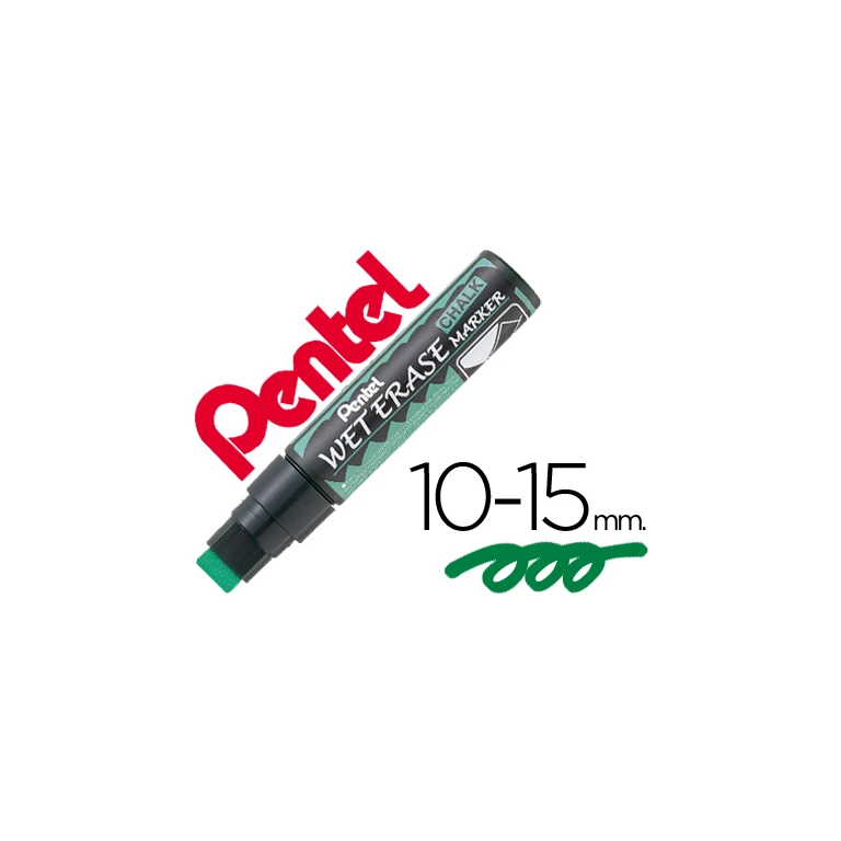 Marcador pentel giz smw56 wet erase verde - 12 unidades