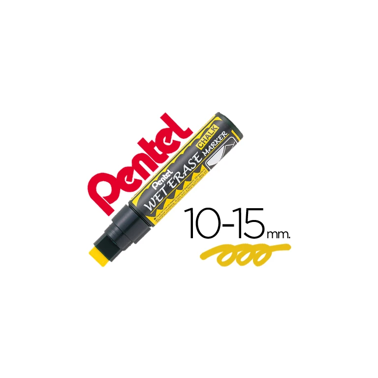Marcador pentel giz smw56 wet erase amarelo - 12 unidades