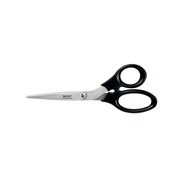 Leitz 54250095 tesoura para papel Tesouras de escritório Corte a direito Preto, Aço inoxidável