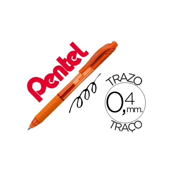 Roller pentel energel bl107 0,7mm laranja - 12 unidades