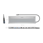 AISENS ASUC-12P020-GR base & duplicador de portas Com fios USB 3.2 Gen 1 (3.1 Gen 1) Type-C Cinzento