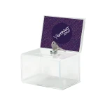 Caixa de sugestoes archivo 2000 com fechadura e duas chaves cor cristal transparente 109x154x205 mm