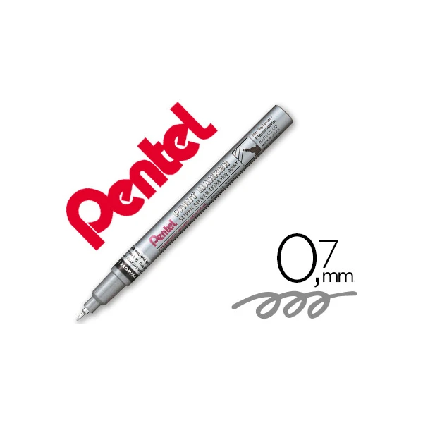 Marcador pentel permanente mfp10-z prateado para pinturas decorativas. ponta extra fina - 12 unidades