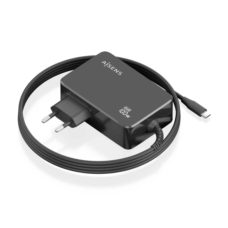 AISENS ASCH-1PD100WL50-BK carregador de dispositivos móveis Câmara digital, GPS, Telemóvel, Computador portátil, Smartphone, Tablet, Universal Preto AC Carregamento rápido Interior