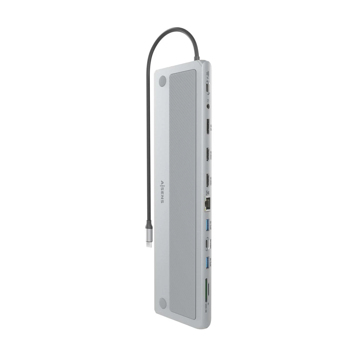 AISENS ASUC-12P020-GR base & duplicador de portas Com fios USB 3.2 Gen 1 (3.1 Gen 1) Type-C Cinzento