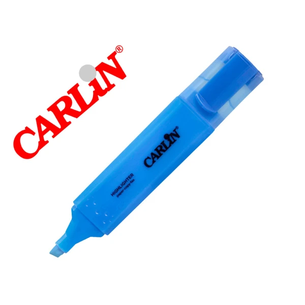 Rotulador carlin fluorescente azul punta biselada - 10 unidades