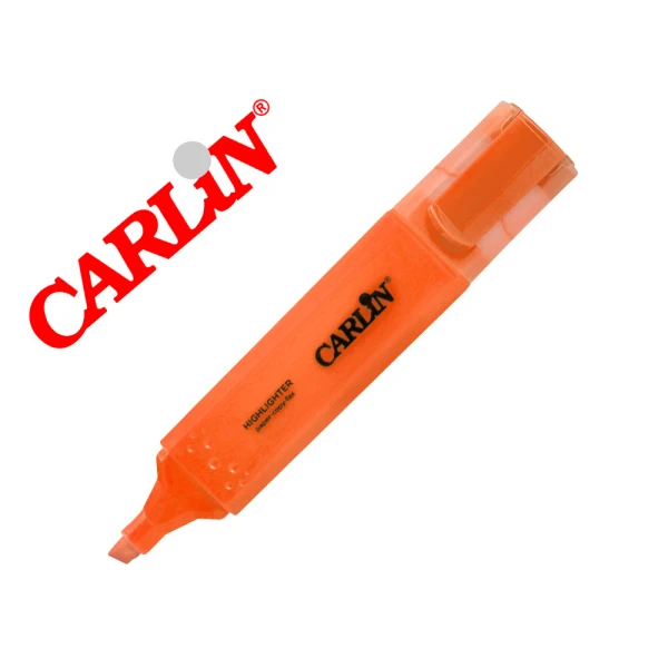 Rotulador carlin fluorescente naranja punta biselada - 10 unidades