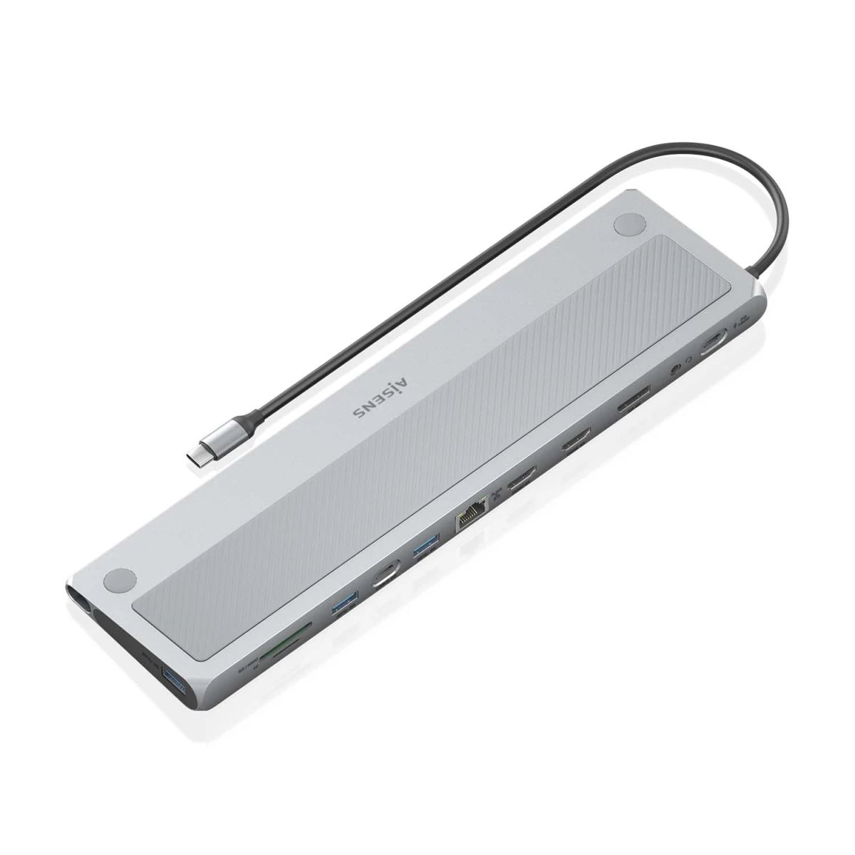 AISENS ASUC-12P020-GR base & duplicador de portas Com fios USB 3.2 Gen 1 (3.1 Gen 1) Type-C Cinzento