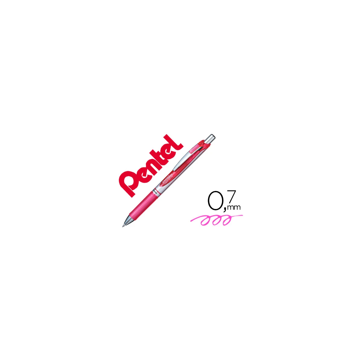 Roller pentel bl77 0,7 mm energel retratil rosa - 12 unidades