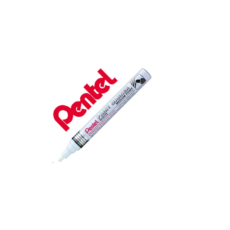 Marcador pentel permanente mmp10-w branco para pinturas decorativas ponta grossa - 12 unidades