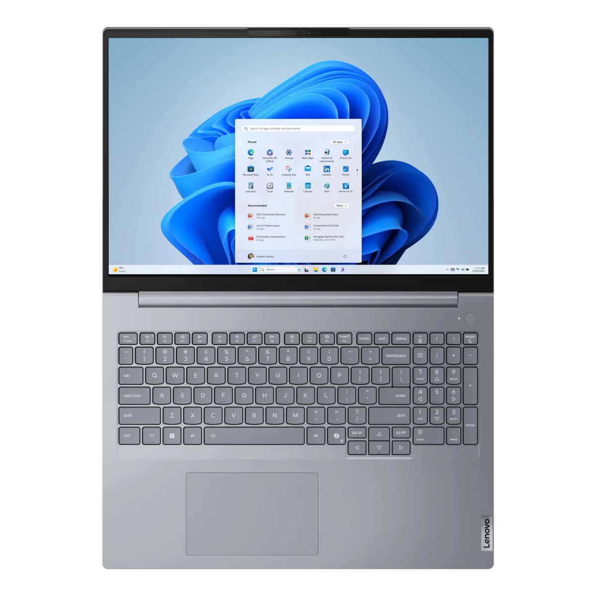 Lenovo ThinkBook 16 G8 IRL Intel Core 5 210H Computador portátil 40,6 cm (16") WUXGA 16 GB DDR5-SDRAM 512 GB SSD Wi-Fi 6E (802.11ax) Windows 11 Pro Português Cinzento