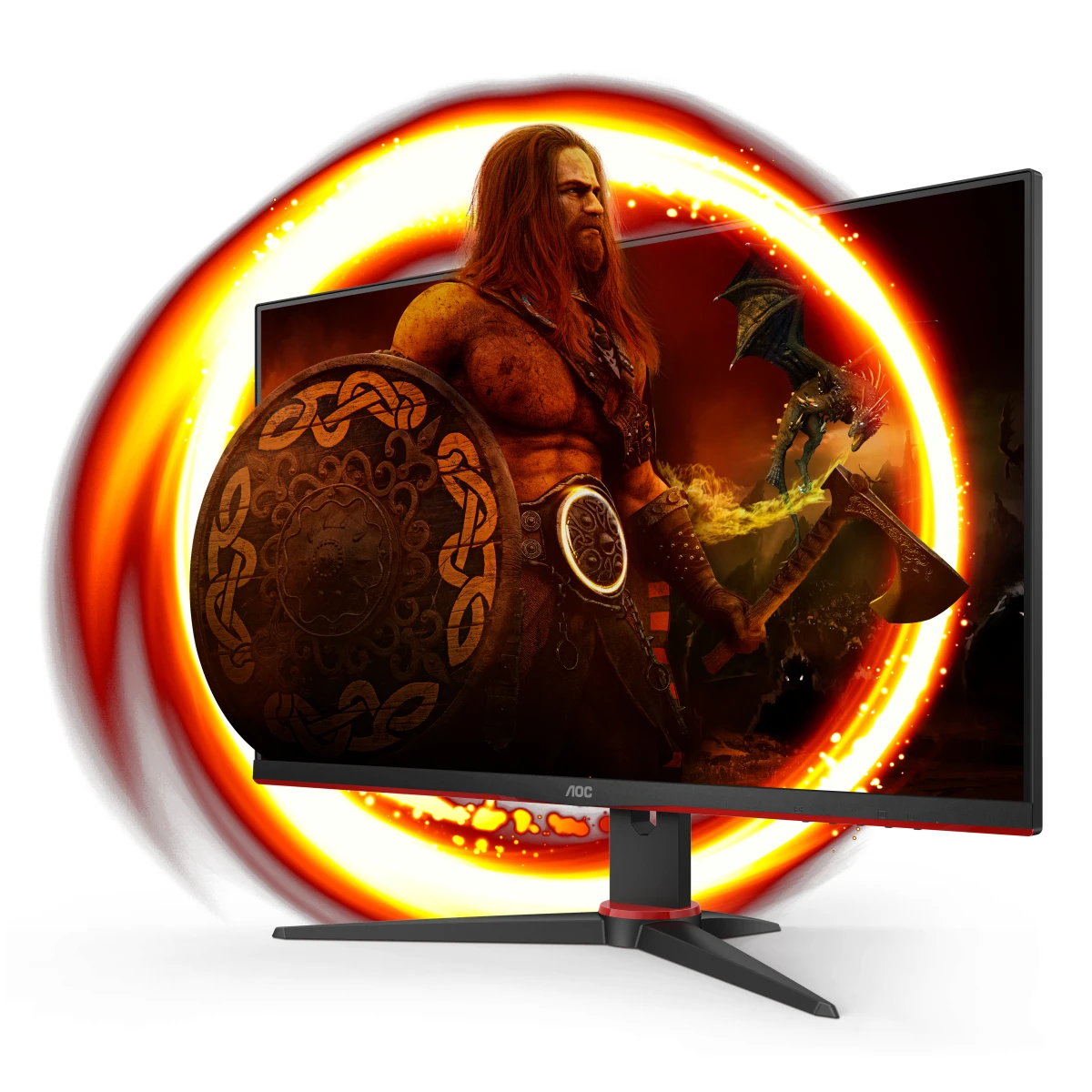 AOC G2 24G2SPAE/BK LED display 60,5 cm (23.8") 1920 x 1080 pixels Full HD Preto, Vermelho