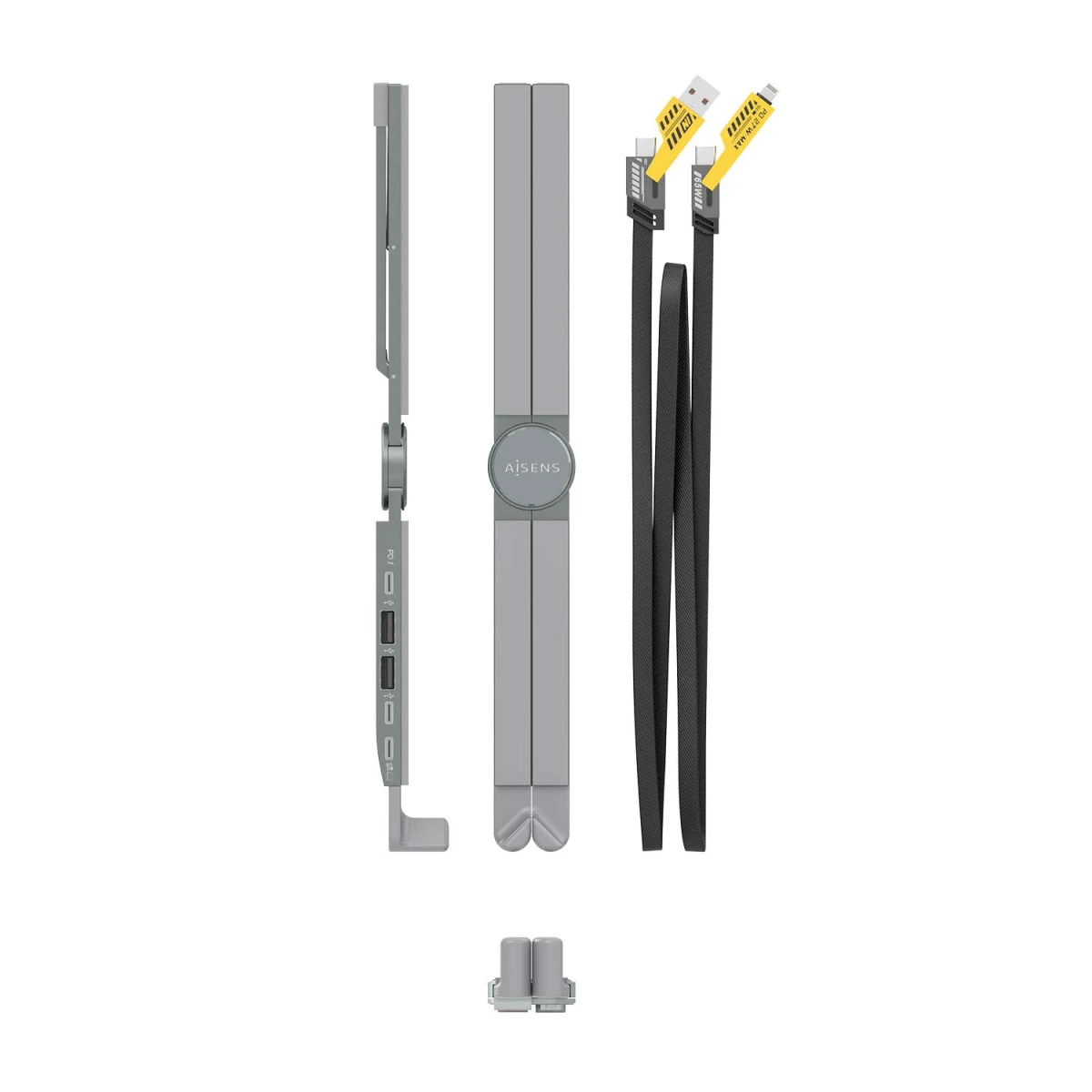 AISENS ASUC-4P021-GR base & duplicador de portas Com fios USB 3.2 Gen 1 (3.1 Gen 1) Type-C Cinzento
