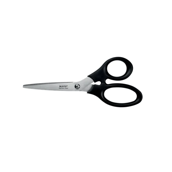 Leitz 54240095 tesoura para papel Tesouras de escritório Corte a direito Preto, Aço inoxidável